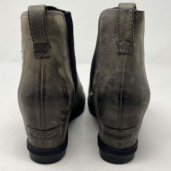 Sorel Green Joan Of Arctic NL3022-052 Leather Ankle Booties Boots Women's Sz 7.5 - Picture 4 of 9